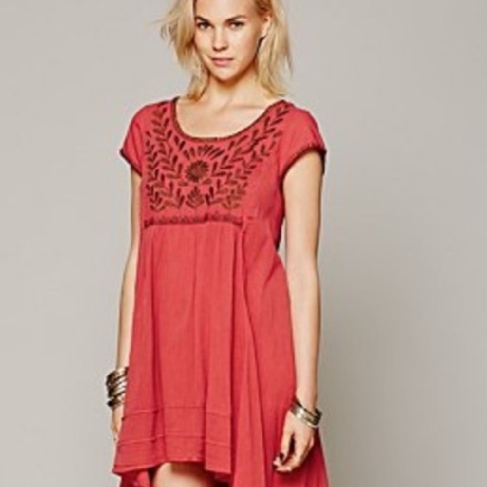 FREE PEOPLE | Marina Boho Embroidered Mini Dress